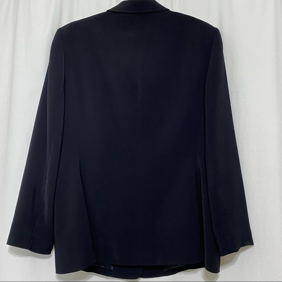 Le Suit Black Women's Suit Blazer Jacket 4 Buttons Lined size 14-Petite - Picture 7 of 11